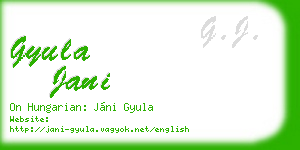 gyula jani business card