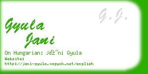 gyula jani business card